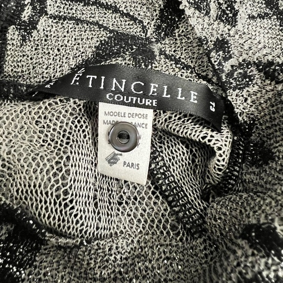 ETINCELLE COUTURE PARIS Sheer Mock Neck Floral Blouse - Picture 7 of 7